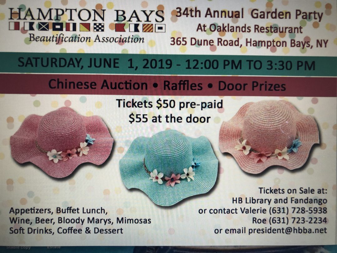 2019 Garden Party Invite Hampton Bays Beautification Association